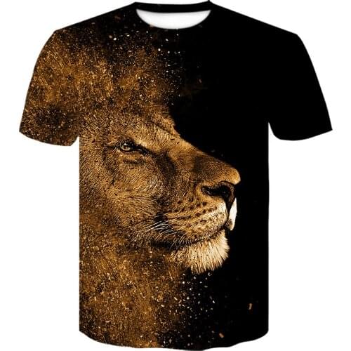 Popular Novelty Animal lion Tshirt Fashion Men Women 3D Print t-shirt Harajuku Style oversized T shirt Summer Cartoon shirt