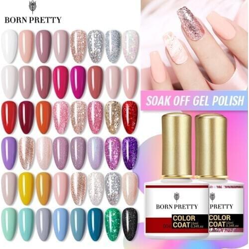 BORN PRETTY Nail Art Design Gel Nail Polish 60 Colors Soak Off LED Gel Nail Color Semi-Permanent Vanish Base Top Coat