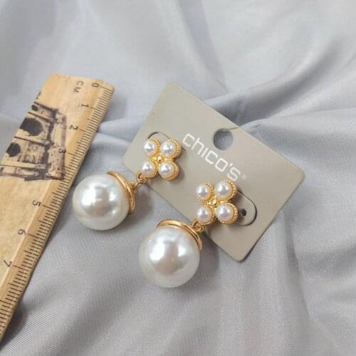 And American Qingdao jewelry earrings, versatile personality, fashionable real gold pearl silver pin earrings, D87