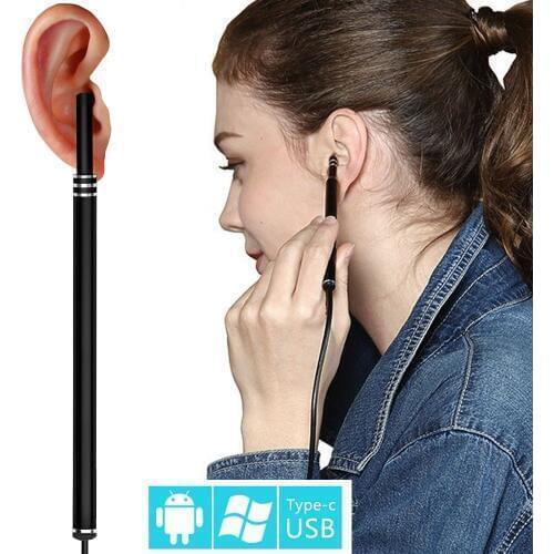 Ear Cleaning Tool HD Camera Ear Cleaning Endoscope 3 in1 USB OTG Visual Ear Cleaner Ear Wax Removal Tool Otoscope Ear Pick