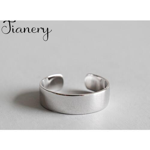 JIANERY Bohemian Vintage Silver Color Smooth Rings For Women Opening Antique Rings Jewelry Girls Gifts