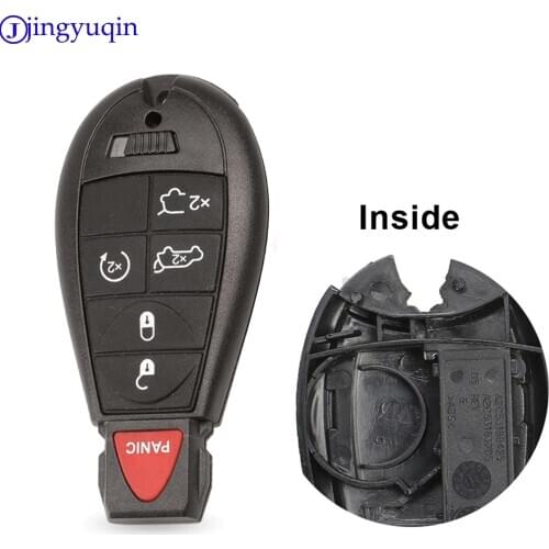 Jingyuqin 6 Button Remote Smart Key Shell Blank For Chrysler Jeep Dodge Grand Caravan Durango Charger Journey Case Fob Cover