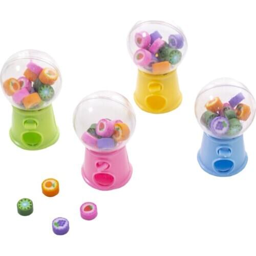 Creative Mini Fruit Gashapon Eraser Machine Eraser Dispenser Kids Stationary School Supplies Children Gift