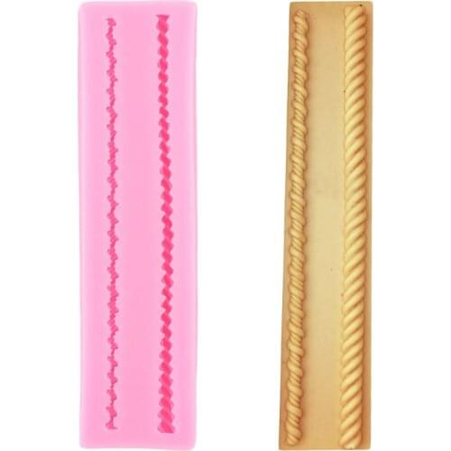 Twist Rope Cake Border Silicone Mold DIY Chocolate Baking Molds Cupcake Topper Fondant Cake Decorating Tools Candy Resin Moulds