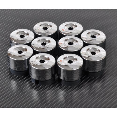 DWCX 7L6 601 173A 2ZZ 10pcs Chrome Wheel Lug Bolt Nut Cap Cover 7L6601173A for VW Touareg 2004 - 2010 2011 2012 2013 2014