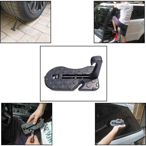 Car Vehicle Metal Rooftop Roof Rack Assistance Door Step Hooked On Car SUV Slam Latch Doorstep Multi-function Pedals