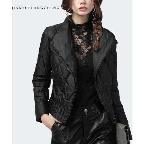 Fashion Suit Collar Women Down Jackets 2020 Winter New Black Short White Duck Down Puffer Coat Warm Thickened Korean Down Jacket