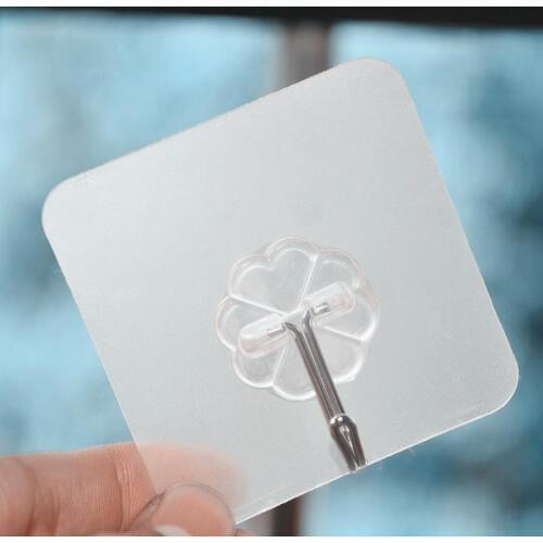 Load 8 kg transparent stick hook hookless bathroom bathroom strong adhesive hook