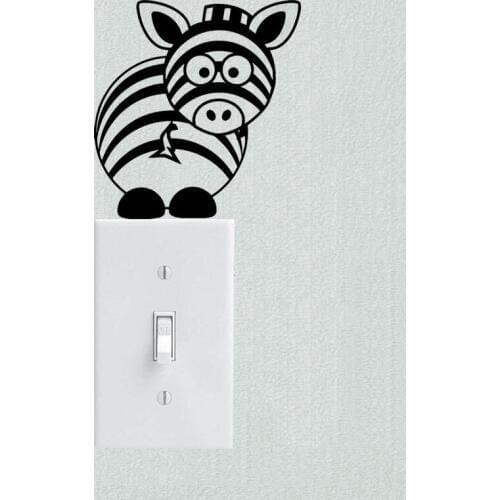 Wall Decal Vinyl Wild Animal Zebra African Baby Room Cartoon Switch Sticker 3SS0106