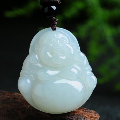 Natural and Tian Yu laugh Buddha pendant female white jade Buddha pendant pieces Maitreya jade pendant with certificate2642