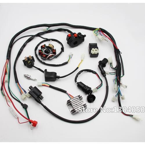 FULL ELECTRIC GY6 125cc 150cc LOOM MAGNETO STATOR ATV QUAD WIRING HARNESS 6 Coil new