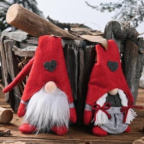 Christmas Decoration Non-woven Fabric Gnome Love Heart Forest Old Man Stand Doll