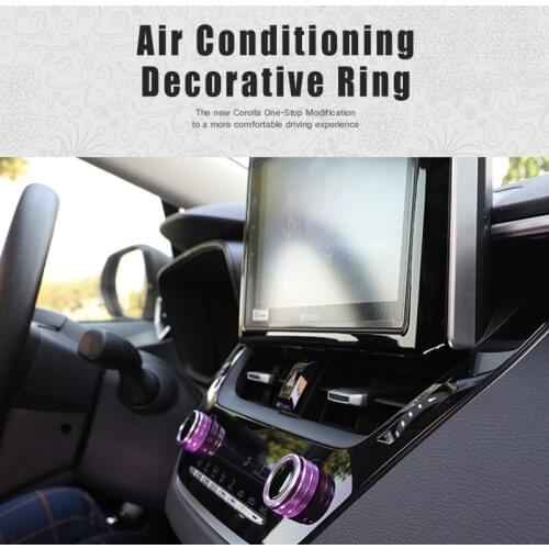 Aluminum Alloy Air Conditioning Knob Decorative Cover Ring Adjust Trim Cover For Toyota Corolla Ralink 2019 For Car Accessories