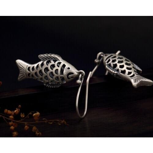 Earings Fashion Jewelry Real 925 None 2018 New Sterling Drop Earrings Vintage For Women Ethnic Jewelry Long Hanging Set Female