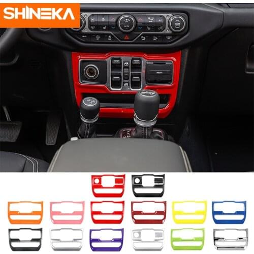 SHINEKA Interior Accessories Car Window Air Condition Control Panel Decoration Cover Stickers For Jeep Wrangler JL 2018-2020