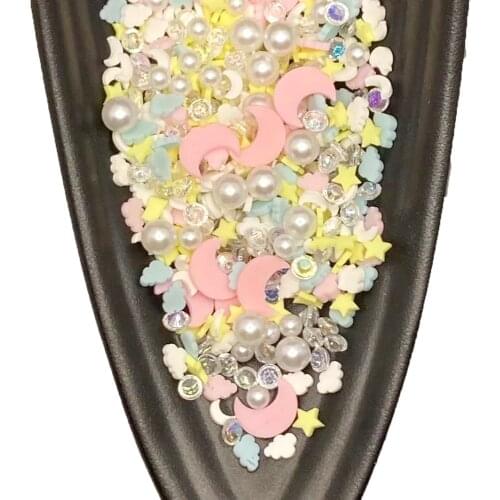 20g Mixed Polymer Hot Soft Clay Sprinkles Colorful Cloud Moon Slice for DIY Crafts Tiny Cute plastic klei Accessories