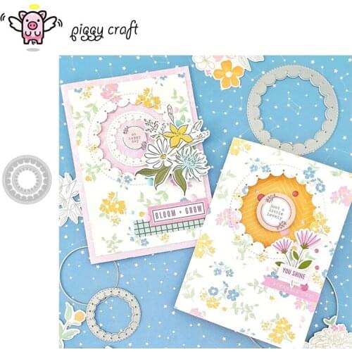 Piggy Craft metal cutting dies cut die mold Garland circle frame Scrapbook paper craft knife mould blade punch stencils dies