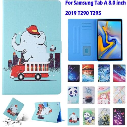 Tab A 8.0 2019 T290 Case For Samsung Galaxy Tab A 8.0 2019 SM-T290 T295 Cover Funda Tablet Stand Flip Soft PU Leather Shell Capa