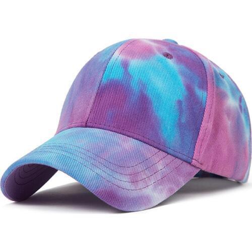 Unisex Stylish Tie Dye Anti UV Adjustable Outdoor Sports Hat Cotton Baseball Cap