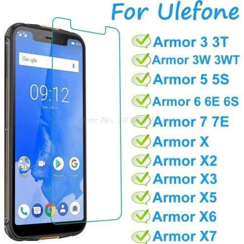 Tempered Glass For Ulefone Armor 3 5 6 7 X X2 X3 X5 X6 X7 Pro Screen Protector Explosion Proof Front Phone Film Protector Glass