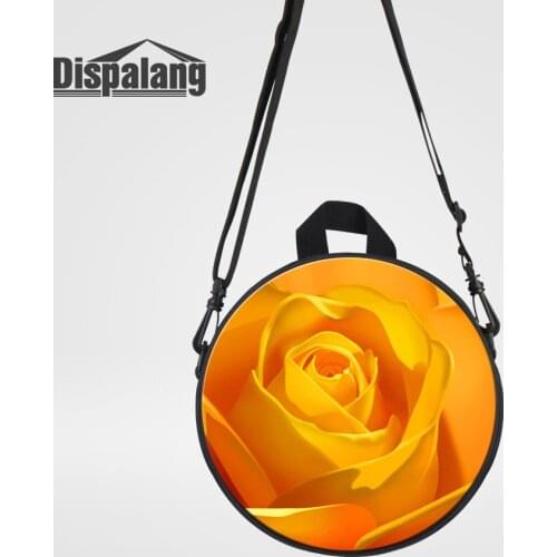 Dispalang Women Designer Rose Flower Messenger Bag For Girls Mini Lady Crossbody Bag Toddler Round Shoulder Bag For Kindergarten
