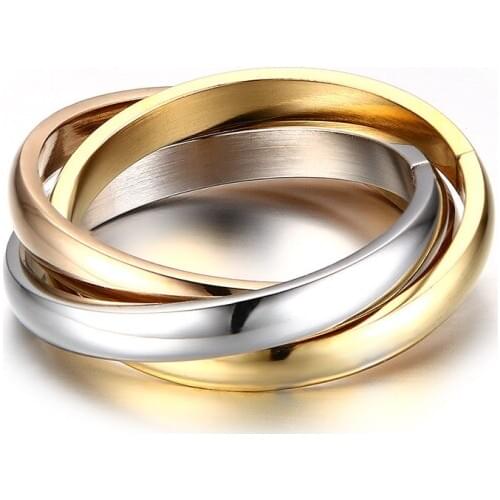 Womes Fashion Accessory 3MM Width Classic Ring 3-Color Fashion Rings