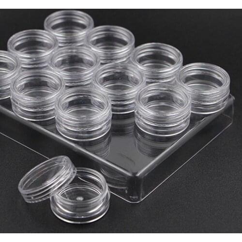 1 Case 12 Slots White Clear Storage Box Empty Container For Nail Art Gems Jewelry Decoration Container Glitter Nail Tools