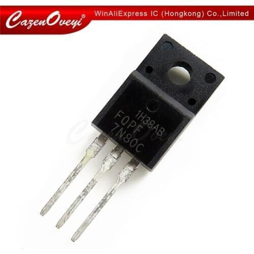10pcs/lot FQPF7N80C TO-220F FQPF7N80 TO-220 7N80 7N80C 800V 7A new original In Stock