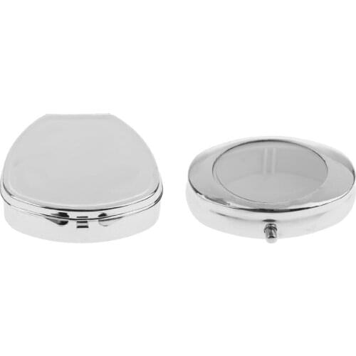 2 Pieces Metal Travel Pill Box Medicine Tablet Storage Case Holder Container