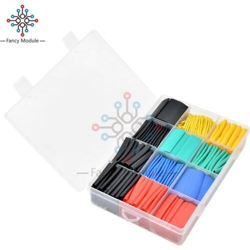 560pcs/Set Polyolefin Shrinking Assorted Heat Shrink Tube Wire Cable Insulated Sleeving Tubing Set Waterproof Pipe Sleeve