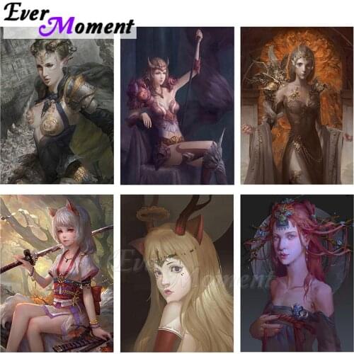 Ever Moment Diamond Painting Fantasy Handsome Cool Girl DIY Gift Art Mystery Queen Warrior Decoration Legend Beauty 5D ASF2323
