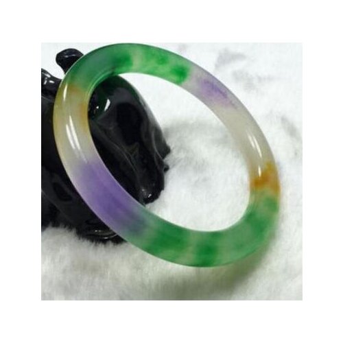 Free Shipping Certified Natural Beautiful yellow / Multicolor Jade Bangle Bracelet Handmade 58~65MM