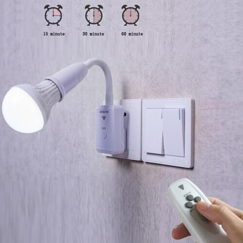 Wireless Remote Control Lamp Holder E27 Socket Dimmable With Timer For 220V E27 LED Bulb Night light