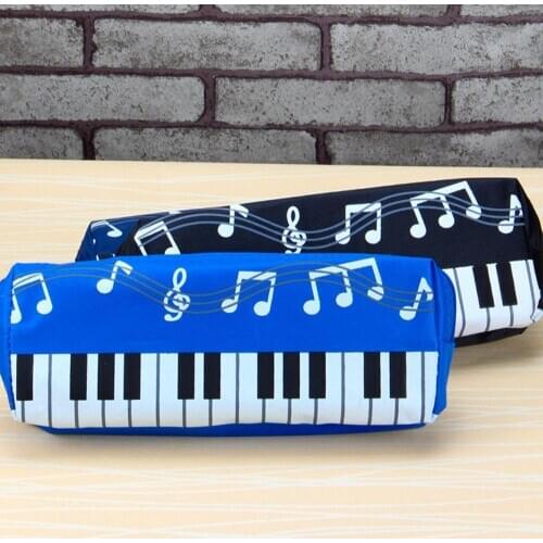 Creative Signal Musical Notation Pencil Case Piano Keyboard Pattern Large Capacity Pencil Bag with Zipper for Student & Artist