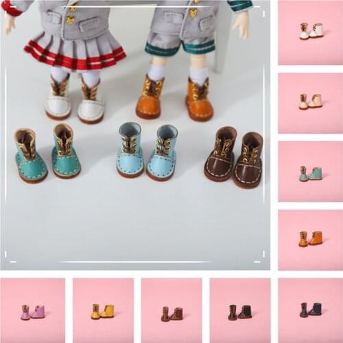 OB11 baby shoes shoelace boots GSC YMY DDF BODY9 point small nag handmade leather shoes doll accessories