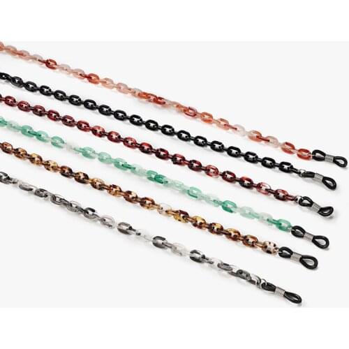 Two tone bi-color acetate plastic tortoise chain/eyeglass holder/sunglass resin retainer/spectacle string/face mask holder