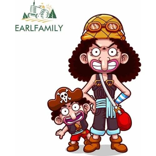 EARLFAMILY 13cm x 10.4cm Usopp Anime Cartoon Oem Car Sticker Glue Helmet Motorcycle Accessories JDM Polyethylene