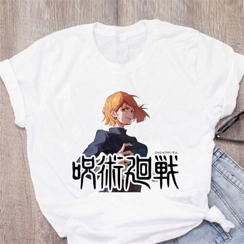 Jujutsu Kaisen Tshirt Women Anime Plussize Loose Short Sleeves Summer Female Clothes Dropship Tee Shirt