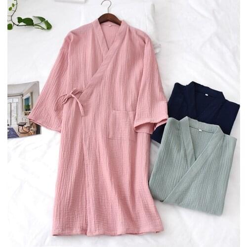 Kimono Nightgown Washcloth Pure Cotton Gauze Nightgown Maternity Bathrobe Clothes For Nursing Mothers