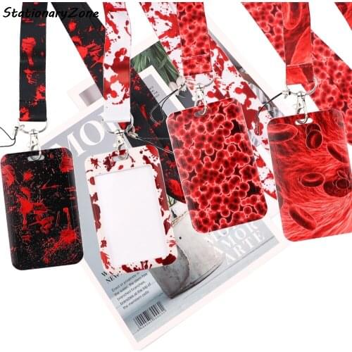 JY016 Fashion Blood Lanyard Bus ID Name Cell Work Card Badge Holder For Nurse Doctor Student Accessories