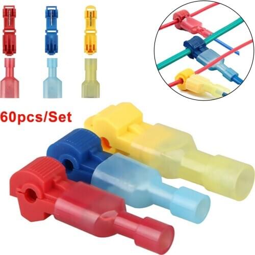 60x Terminals Connectors Quick Splice Scotch Lock Wire T Tap Scotchlock Cable