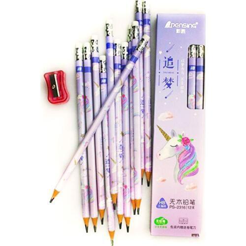 120pcs Kawaii Pencil with Erasers Cute Mixed Animal Horse Pencils for Kids Kawaii School Tationery Christmas Pencils Prize