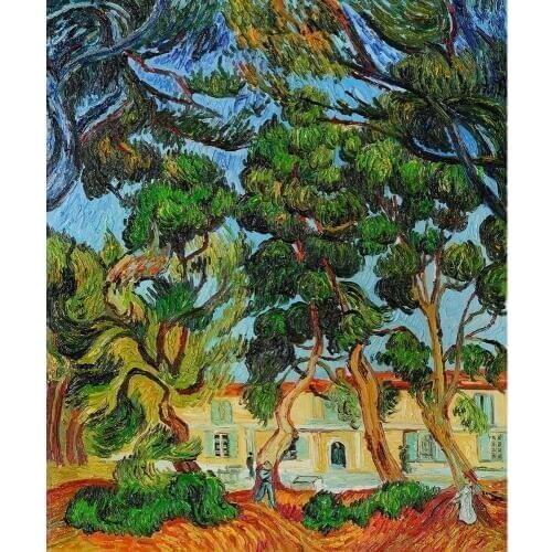 Vincent Van Gogh paintings on Canvas Trees in the Garden of St Pauls Hospital before house hand-painted wall art High quality