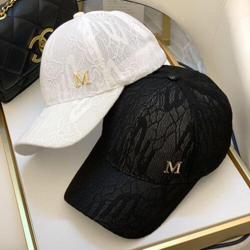M Standard Hat Ladies Korean Summer Lace Baseball Cap Fashion Wild Sunscreen Lightweight Sun Hats Hollow Breathable Caps