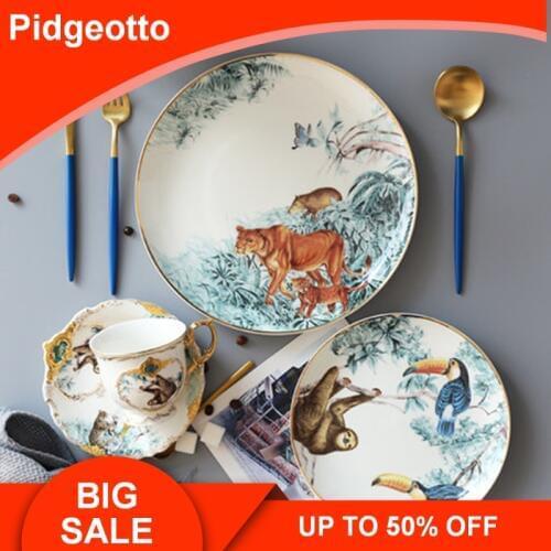 Ceramic Carnets d'Equateur Plates Dishes Bone China Animal Dessert Fruit Snack Plate Home Dinnerware Decoration Free Shipping