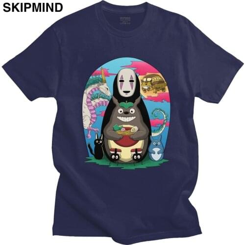 Classic My Neighbor Totoro T-shirt Men Short Sleeved Miyazaki Hayao Top Japanese Animation Tshirt Cotton Graphic Tee Shirt Merch