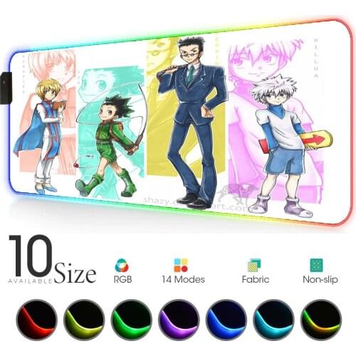 Hunter X Hunter Led Carpet Anime Mouse Pad Rgb Rug Pc Gamer Complete Gaming Lights Deck Pad Table Gamer for Pc Mousepad Company