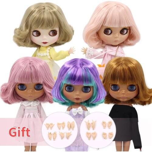 ICY DBS Blyth 1/6 doll 30cm BJD nude joint body Black White skin short oil hair High Quality Special offer