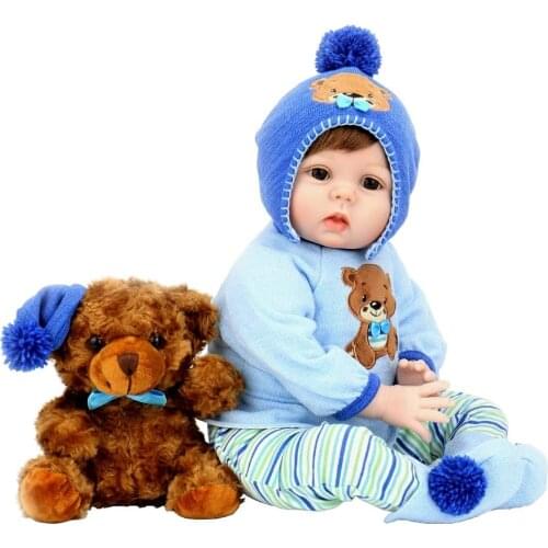 22 INCH Bebe Reborn Dolls realistic girl soft silicone vinyl reborn baby dolls with teddy bear children gift toys