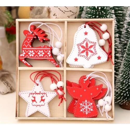 Cute Christmas Ornaments Christmas Decor Christmas Pendant Creative Wooden Star Pendant Decor For Window Party